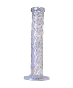 Human Grade Twisted Iridescent Tube Glass Water Pipe - Image 6