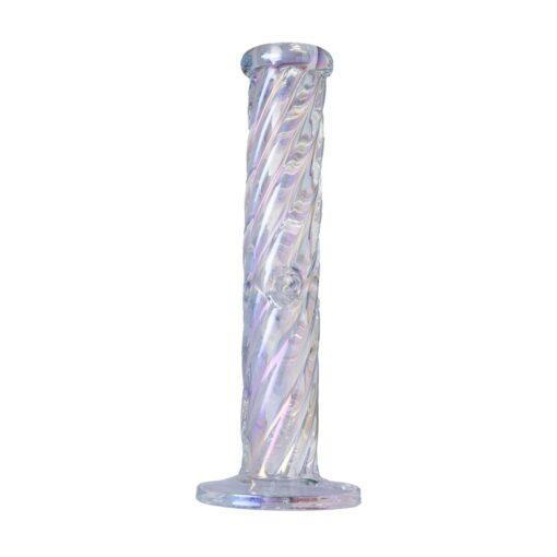 Human Grade Twisted Iridescent Tube Glass Water Pipe - Image 6