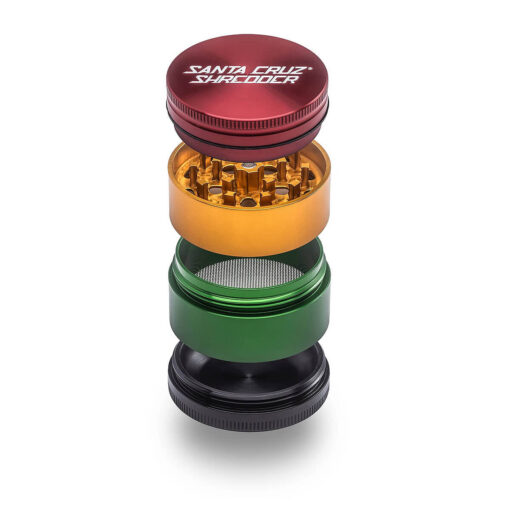 Santa Cruz Shredder Medium 4 Piece Grinder - Rasta