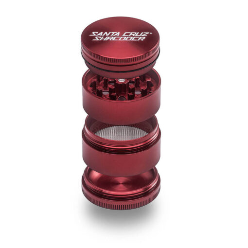 Santa Cruz Shredder Medium 4 Piece Grinder - Red